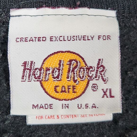 Vtg 90s Hard Rock Cafe Sweater XL Embroidered Chicago Made In USA Travel Retro - Picture 7 of 8